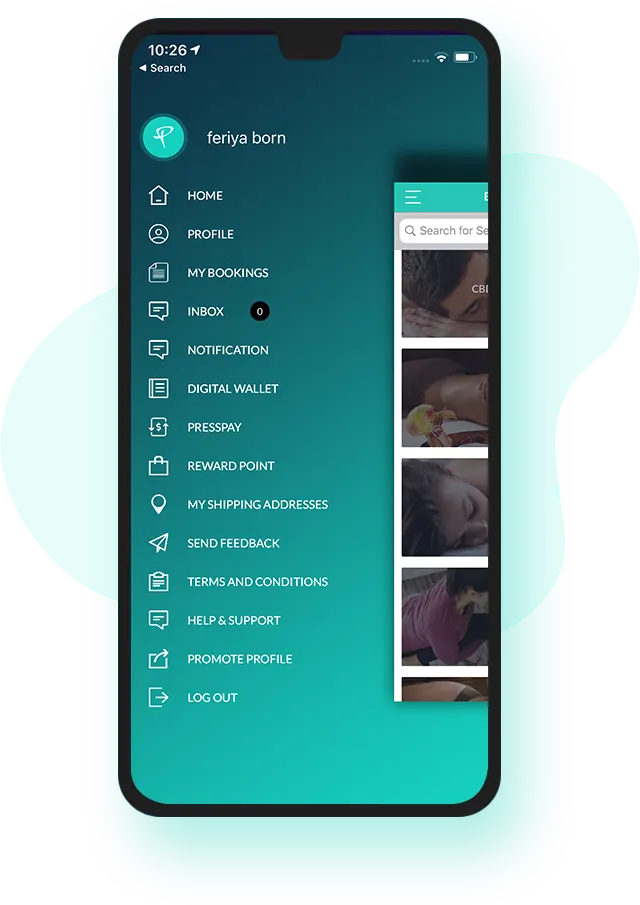 list of menu in goods mobile app